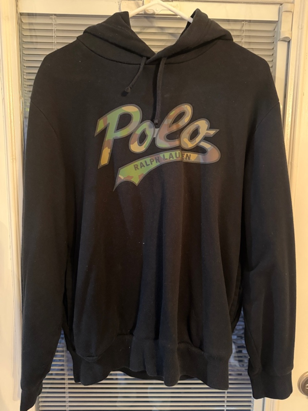 Polo by Ralph Lauren Black Hooded Pullover with Multicolor Logo